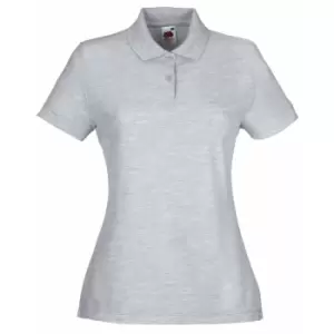 Image of Fruit Of The Loom Womens Lady-Fit 65/35 Short Sleeve Polo Shirt (L) (Heather Grey)