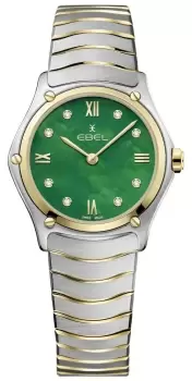 Image of EBEL 1216541 Sport Classic - 8 Diamonds (29mm) Green Mother Watch