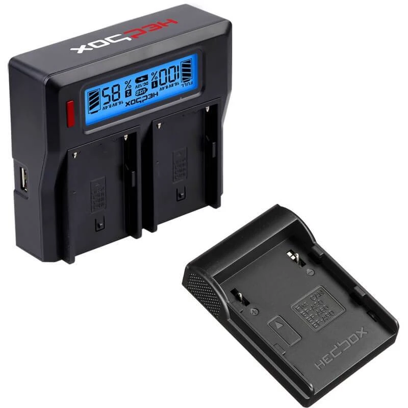 Image of Hedbox RP-DC50 Charger Dual Battery Charger and BPA60 Plate Kit