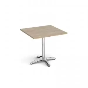 Image of Roma square dining table with 4 leg chrome base 800mm - barcelona