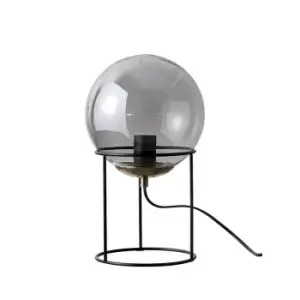 Image of Moon Globe Table Lamp Smoked Glass 34cm
