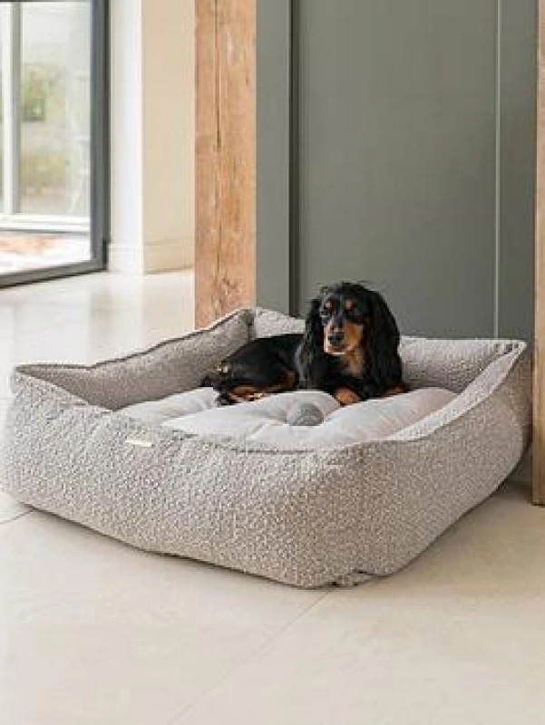 Image of Lords and Labradors Box Bed w/Inner Mink Boucle M, Brown 29458