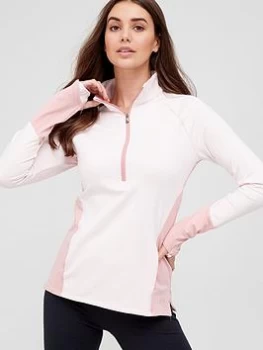 Image of Under Armour Training ColdGear Half Zip Top - Light Pink, Size S, Women