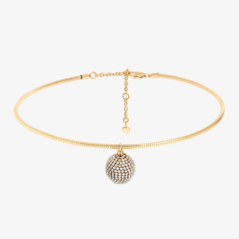 Image of Mood Crystal Statement Ball Necklace Gold