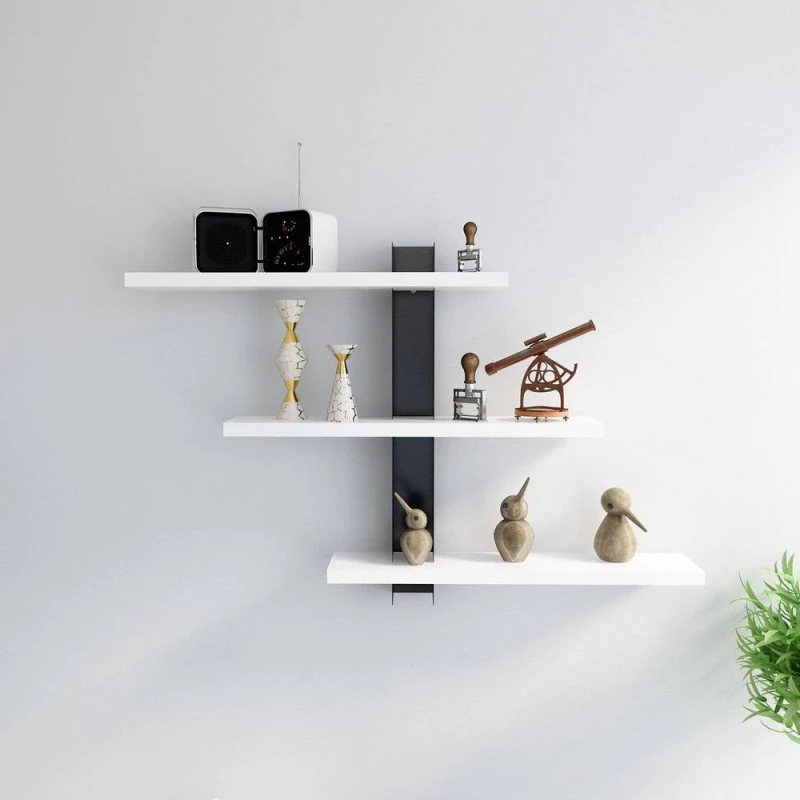Image of Decorotika Mita Wall Shelf Wall Mounted Shelf White & Black