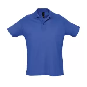 Image of SOLS Mens Summer II Pique Short Sleeve Polo Shirt (M) (Royal Blue)