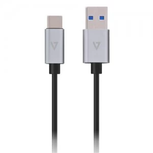 Image of V7 Grey USB Cable USB 3.1 A Male to USB-C Male 1m 3.3ft