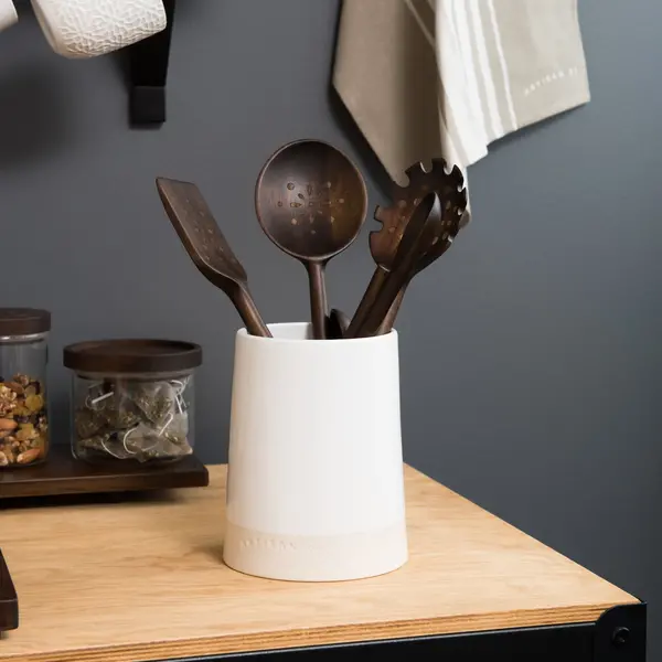 Image of Artisan Street Utensil Jar White
