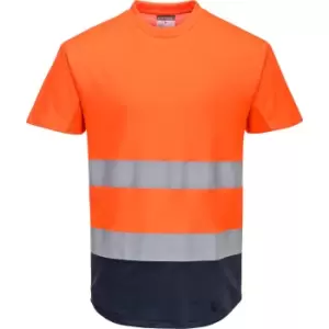 Image of Portwest C395 Hi Vis Tone Mesh T-Shirt Orange / Navy S