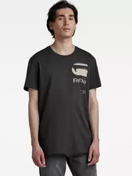 Image of G-Star RAW G RAW Logo T-Shirt, Charcoal, Size S, Men