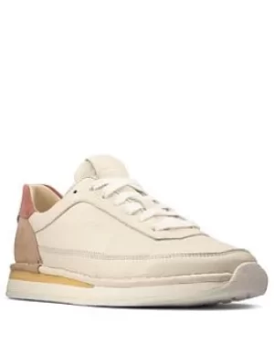 Image of Clarks Craftrun Lace Trainer, White, Size 3, Women