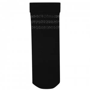 Image of Jonathan Aston Net Stripe Ankle Socks Ladies - Black/Silver