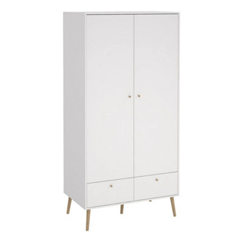 Image of Furniture To Go Cumbria Wardrobe With 2 Doors + 2 Drawers In White