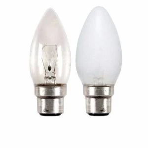 Image of Status 40W Bayonet Cap Candle Bulb - Clear - 10 Pack