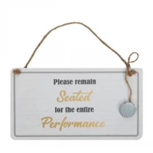 Image of HESTIA Please Remain Seated Hanging Plaque