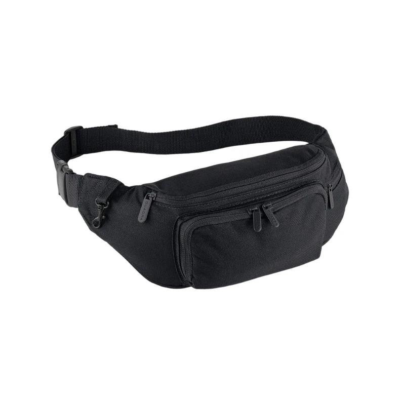 Image of Quadra Plain Waist Bag in Black Unisex One Size
