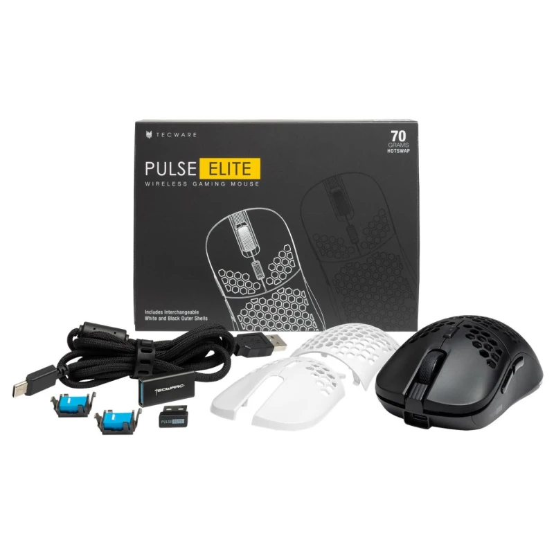 Image of Tecware EXO Elite Lightweight Matte - 1000Hz RGB White Wired Gaming Mouse - TWAC-EXEWH