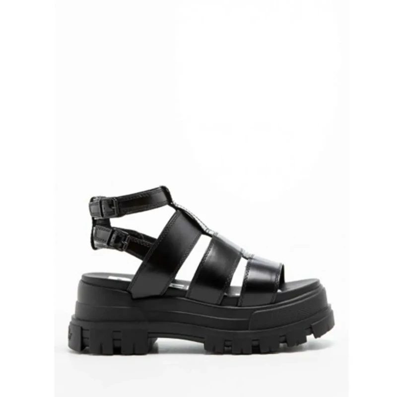 Image of Buffalo Womens wedge sandals Buffalo Aspha GLD Noir Female 40