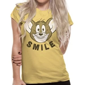 Image of Tom And Jerry - Smile Mens Large T-Shirt - Yellow