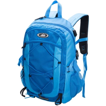 Image of Backpack Outdoor Water-Repellent Hiking 25L Volume USB Trekking Laptop College Travel School Bag Sporty Gym Trip Daypack Blue - Monzana