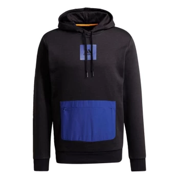 Image of adidas Essentials Fleece Hoodie Mens - Black / Victory Blue