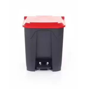 Image of Pedal Bin 30L Polypropylene Grey Body & Red Lid CPB30ZRed Lid
