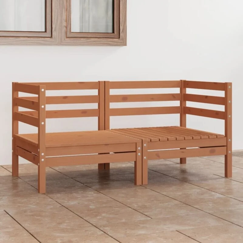 Image of VIDAXL Garden 2-Seater Sofa Honey Brown Solid Pinewood Vidaxl 8720286682722
