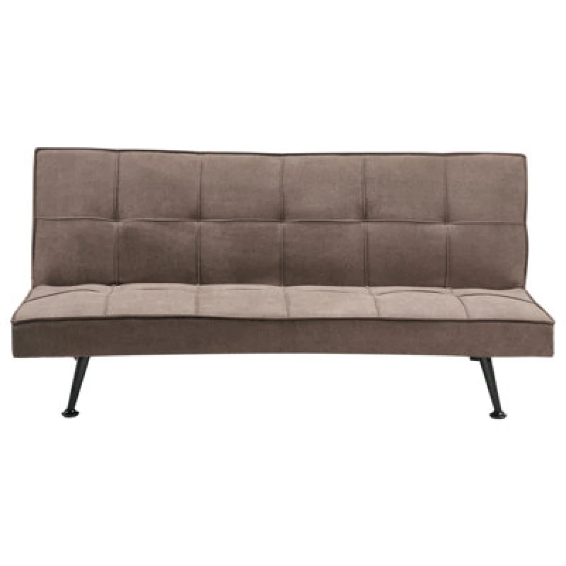Image of Beliani Sofa Bed 3 Seater Hasle Fabric Brown