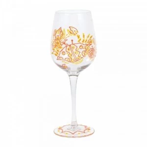 Image of Red Crab Wine Glass