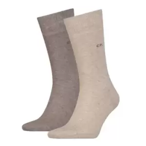 Image of Calvin Klein Crew Socks 2 Pack Mens - Brown