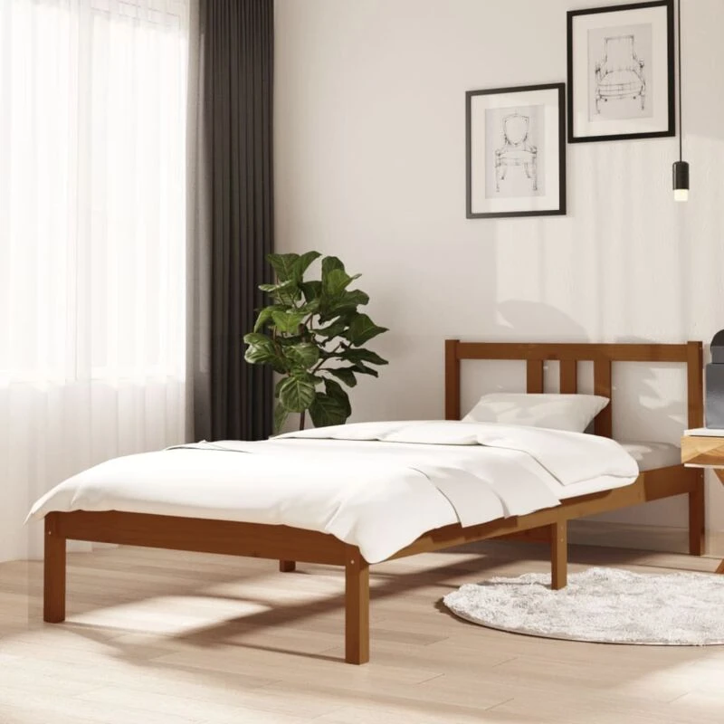 Image of VIDAXL Vidaxl - Bed Frame without Mattress Honey Brown Solid Wood 90x200cm 8720286998175