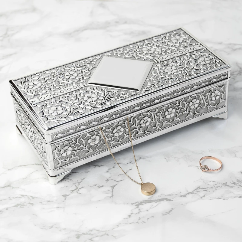 Image of Treat Republic Silver Plated Trinket Box Silver