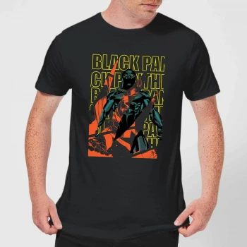 Image of Marvel Avengers Black Panther Collage Mens T-Shirt - Black - 5XL