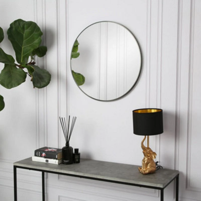 Image of Pandora - Round Wall Mirror - 60X60 Cm (Black)