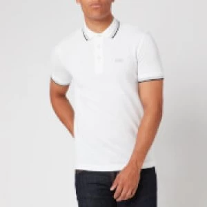 Image of Hugo Boss Athleisure Paddy Tipped Collar Polo Shirt White Size XL Men