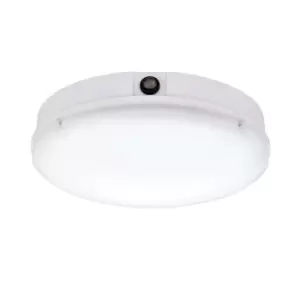 Image of Forca Cct Integrated LED Outdoor Flush Light Gloss White, Opal IP65