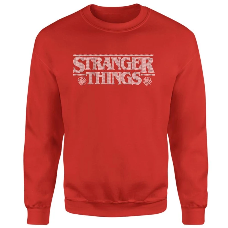 Image of Stranger Things Fairisle Logo Christmas Jumper - Red - L