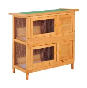 Image of PawHut Wooden Double Tier Rabbit Hutch