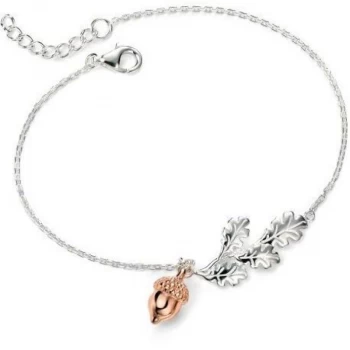 Image of Ladies Elements Sterling Silver Acorn & Leaf Bracelet