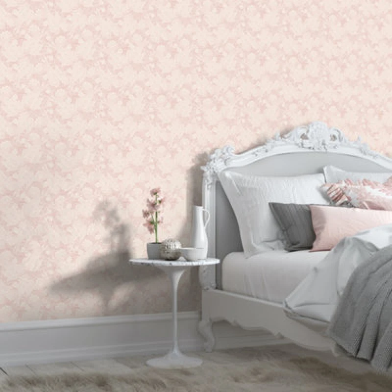 Image of Hoopla Walls Paisley Matt Wallpaper Pink