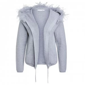 Image of Oui Hooded Cardigan - Grey 9283