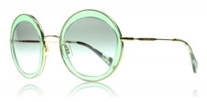Image of Miu Miu 50QS Sunglasses Gold / Green TWN1E0 52mm