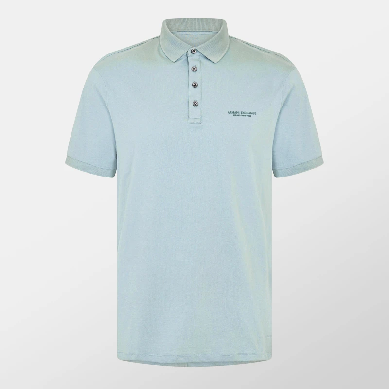 Image of Armani Exchange Jersey Cotton Polo Shirt Blue U9212 male S