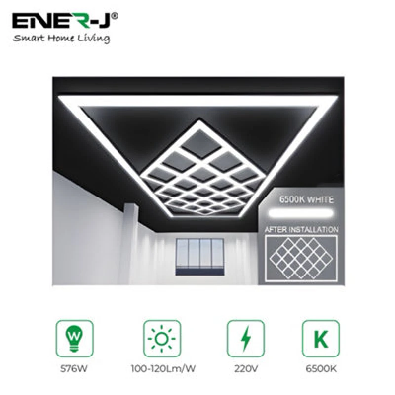Image of Ener-J 588W Designer Ceiling Lights With Frame 19 Diamonds And Border