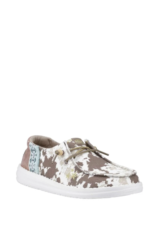 Image of Heydude Wendy Disco Cow Shoe, Brown, Size 6, Women Brown W5G10 Female 6