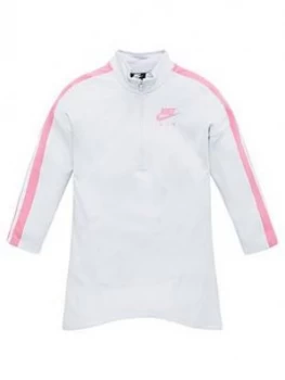 Image of Nike Sportswear Air Older Girls 1/2 Zip Dress - Off White, Size L, 12-13 Years, Women