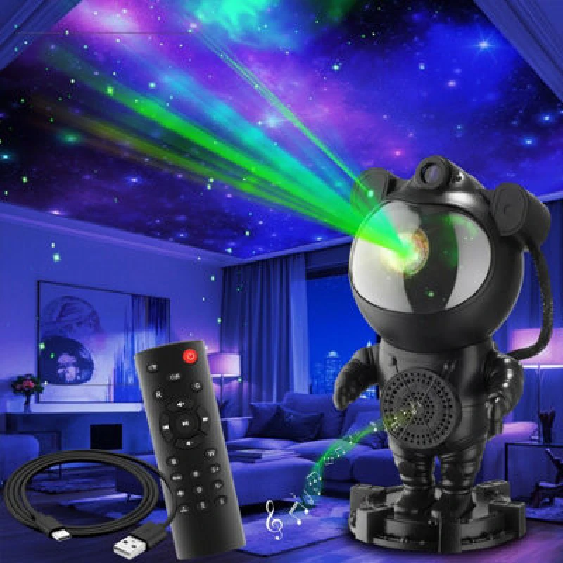 Image of Tectake LED Starry Sky Projector Astronaut - With Bluetooth And Remote Control - Black