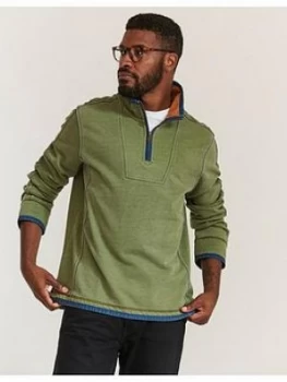 Image of Fatface Airlie 1/4 Zip Sweat - Dark Green