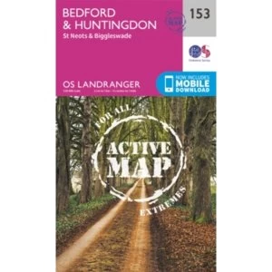 Image of Bedford, Huntingdon, St. Neots & Biggleswade by Ordnance Survey (Sheet map, folded, 2016)