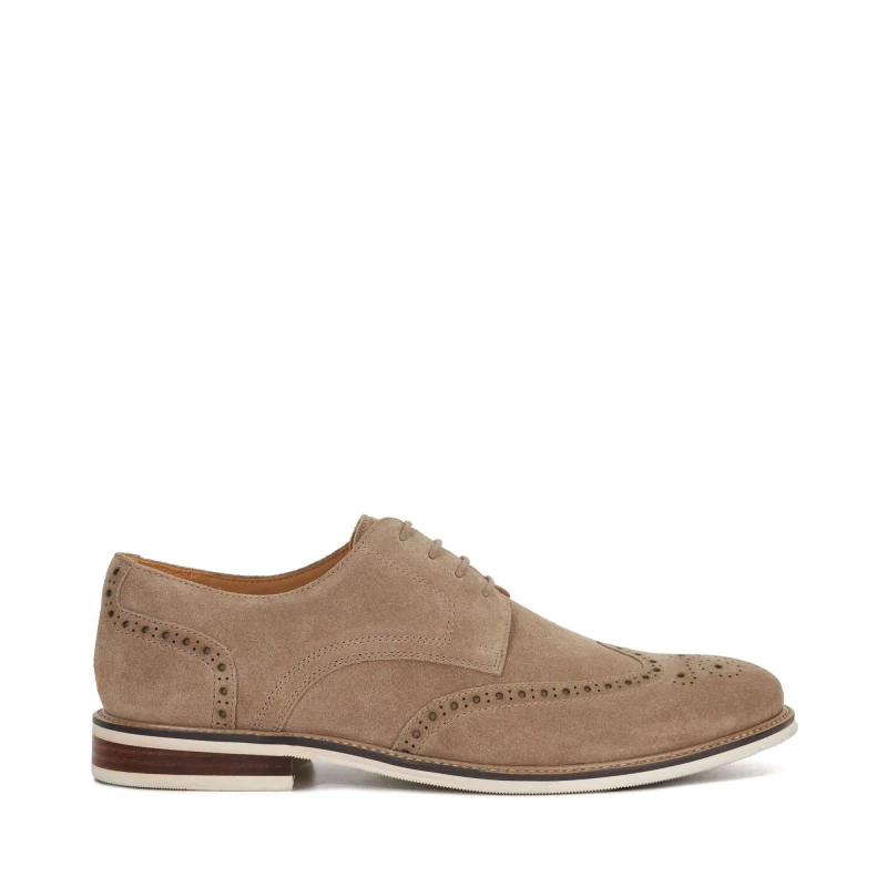 Image of Dune London Stanford Leather Lace Up Brogues Beige male UK 7